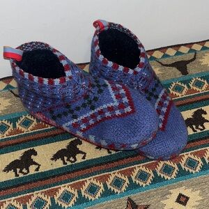 Bombas Blue and Red Patterned Kids Slippers
